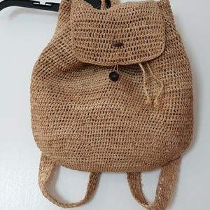 Cute Natural Woven Backpack